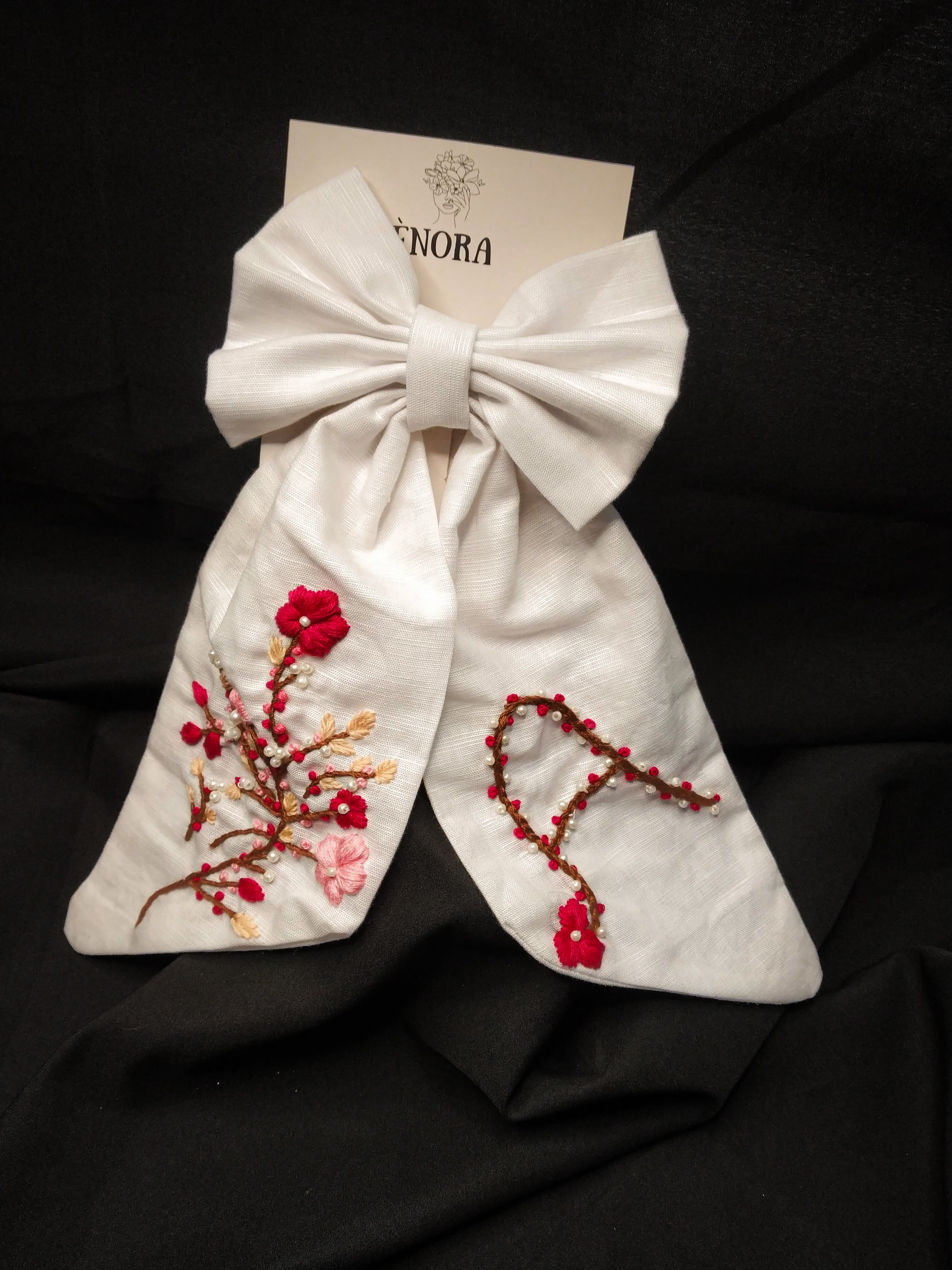 "Ivory Blossom Bow"