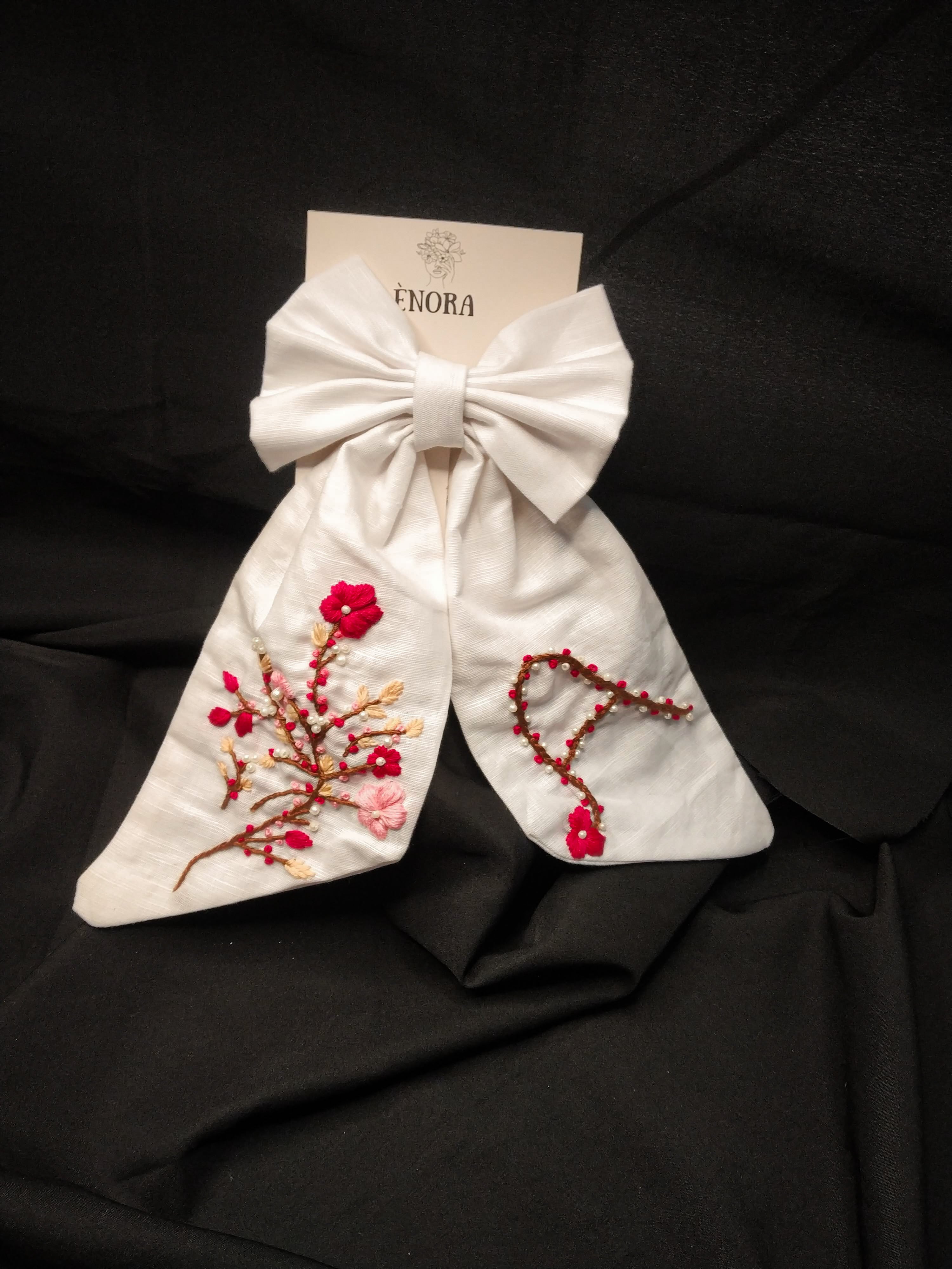 "Ivory Blossom Bow"