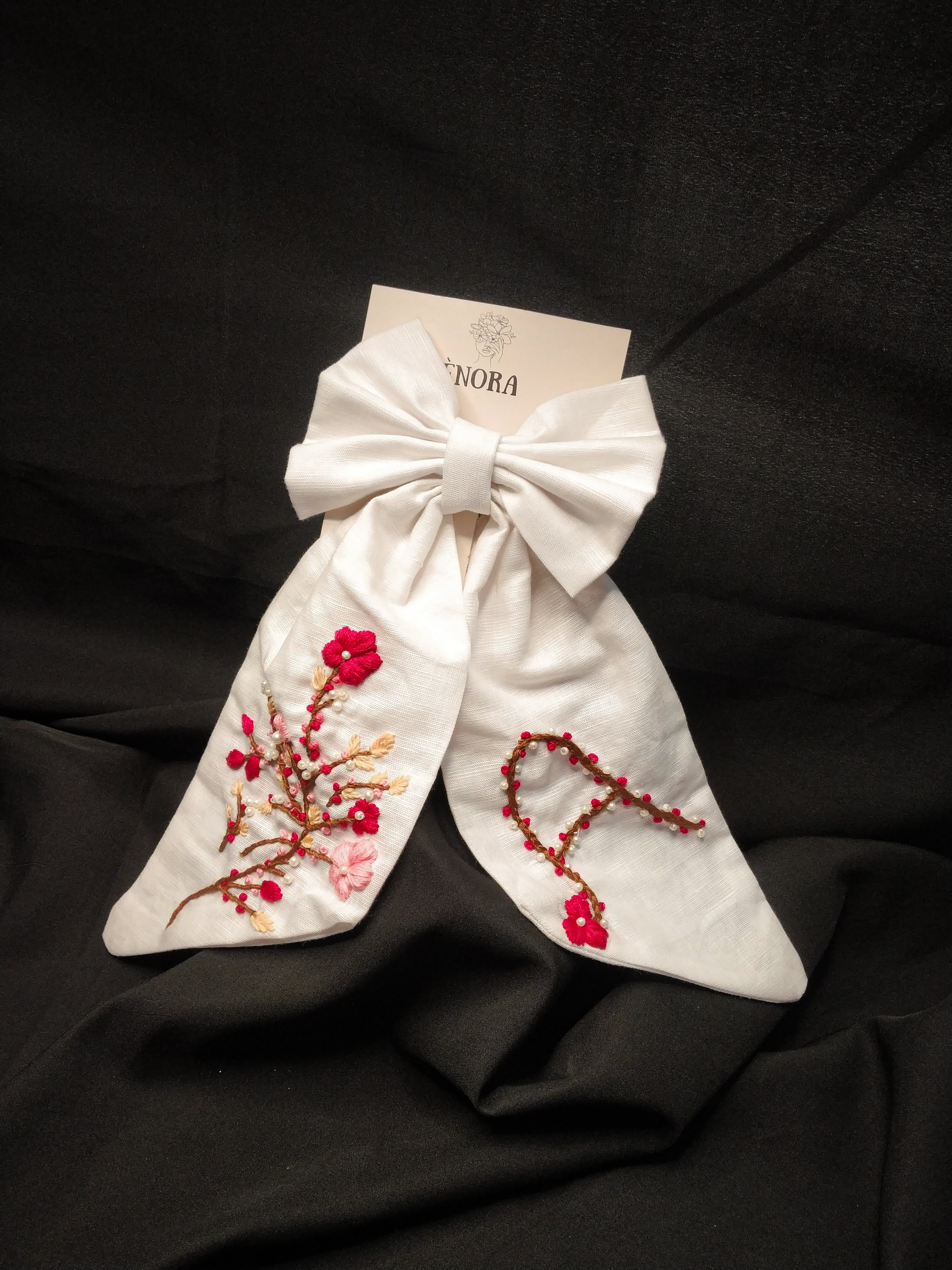 "Ivory Blossom Bow"